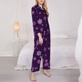thumbnail image 3 of Fotbe Purple Snow Flakes Conjunto de Pijama de Manga Larga para Mujer con Estampado, Ropa de Dormir de 2 Piezas, Conjunto de Casa Suave y Cómodo con Bolsillos-XX-Large, 3 of 7
