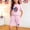 Pink, variant on Amidoa Girls 2 Piece Outfits Summer Clothes Short Sleeve Floral Print Cotton T-Shirt and Shorts Casual Kids Clothing Sets Green Size 11