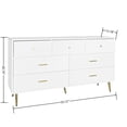 thumbnail image 5 of Kadyn Seven Drawers Large Chest of Drawer Cabinet with Golden Handle and Golden Legs White Color, 5 of 8