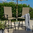 thumbnail image 7 of Sour Citrus Outdoor Bar Stools Set of 2 Swivel Patio Bar Stools with Weather Resistant Textilene Fabric for Deck,Poolside,Garden,Porch, Brown, 7 of 7