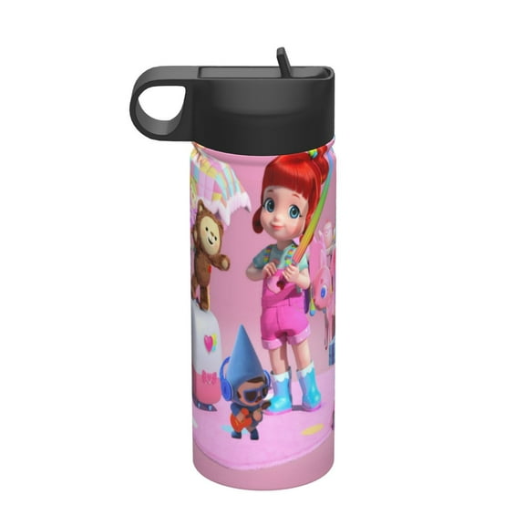 Rainbow Ruby Kids Insulated Water Bottle With Straw - 18 Oz Stainless Steel Double Wall Vacuum Cup, Leakproof, Bpa Free, Suitable For Boys And Girls