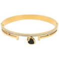thumbnail image 1 of Pulsera de diamantes de imitación en forma de corazón, pulsera de diamantes de imitación, pulsera de acero de titanio, pulsera de acero de titanio, pulsera en forma de corazón diseña, 1 of 9