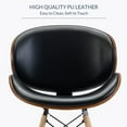 thumbnail image 4 of BELLEZE Contemporary Upholstered Leather Armless Curved Back Dining Room Accent Chair, Black, 4 of 7