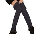 thumbnail image 2 of Socks for Women Ankle High, Women's Lengthened Knee Length Solid Color Warm Stockings Dough Twists Socks Wool Ball Stockings New Socks for Women Style B-85 Dark Gray One Size, 2 of 6