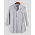 thumbnail image 4 of INCERUN Mens Summer Long Sleeve Casual Leisure Henley Shirts, 4 of 4