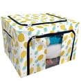thumbnail image 1 of EREHome Pineapple hearts Storage Bag Clear Window Storage Bins Boxes Large Capacity Foldable Stackable Organizer With Steel Metal Frame For Bedding,Clothes,Closets, Bedrooms, 1 of 3