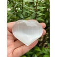 thumbnail image 6 of Selenite Gemstone Hearts, Polished Selenite Puffy Hearts, Selenite Palm Stone, Selenite Heart (1 Heart), 6 of 9