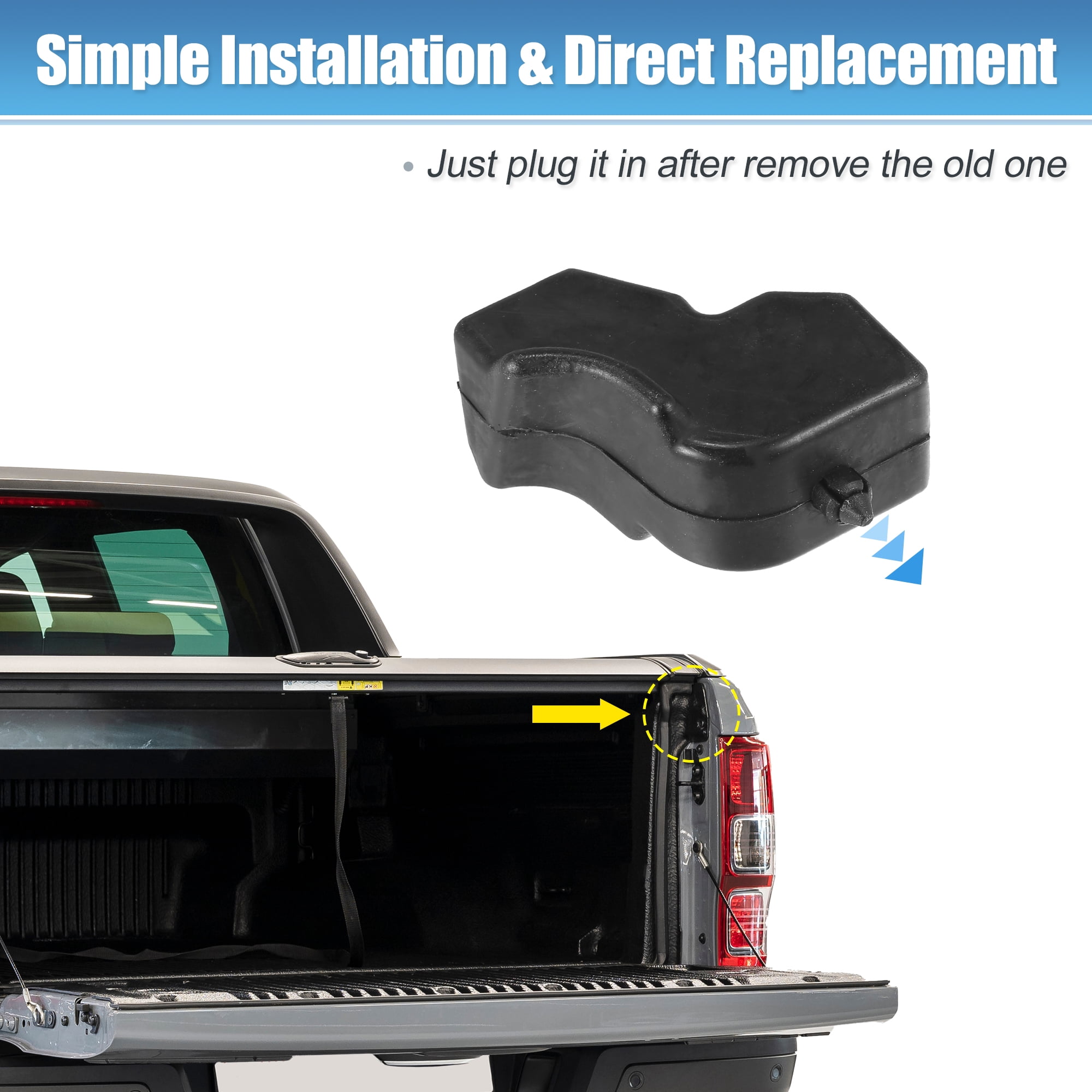 Unique Bargains Left Right Side Black Tailgate Bumpers for Ford F-150 2015-2023