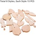 thumbnail image 4 of 1Set 120 pcs 8 Shapes Wood Big Pendants for Earring Necklace Jewelry DIY Craft Making Tree Ornaments Hanging Ornament Decorations Wheat Color, 4 of 7