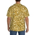 thumbnail image 5 of KLL Glitter Gold Print Men's Shirt Short Sleeve Button Down Summer Cuba Beach Shirts- Medium, 5 of 7