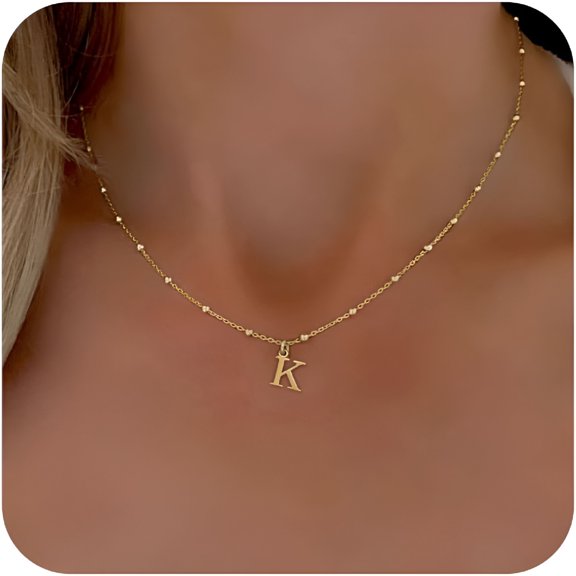 DESIGNICE Initial Necklaces for Women,Dainty A-Z Pendant Letter Charm Necklace Personalized Name Necklaces for Women Trendy Jewelry