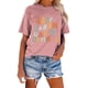 thumbnail image 2 of Blusa de Manga Corta Cuello Redondo Impreso Señoras Casual Top, Blusa Ligera de Poliéster para el Trabajo, la Fiesta Y Toda la Temporada de Uso Diario, 2 of 4