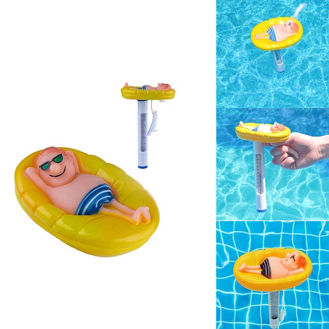 Termómetro De Piscina Flotante De Dibujos Animados Termómetro Duradero Con Cuerda Para Piscinas De Spa Tanto En F ° Como En C ° Minnieouse BA000518-00