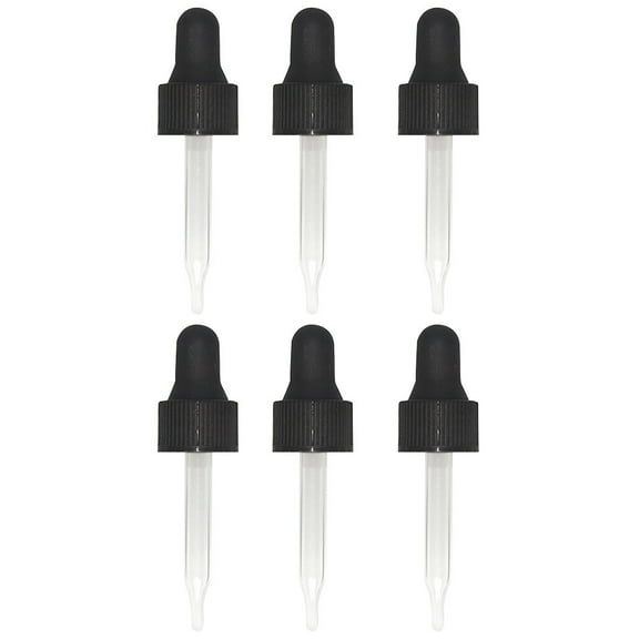 6pcs Universal Plastic Glass Pointed Liquid Dropper Pipette for 5ml Essential Oil Bottles Aromatherapy Vials