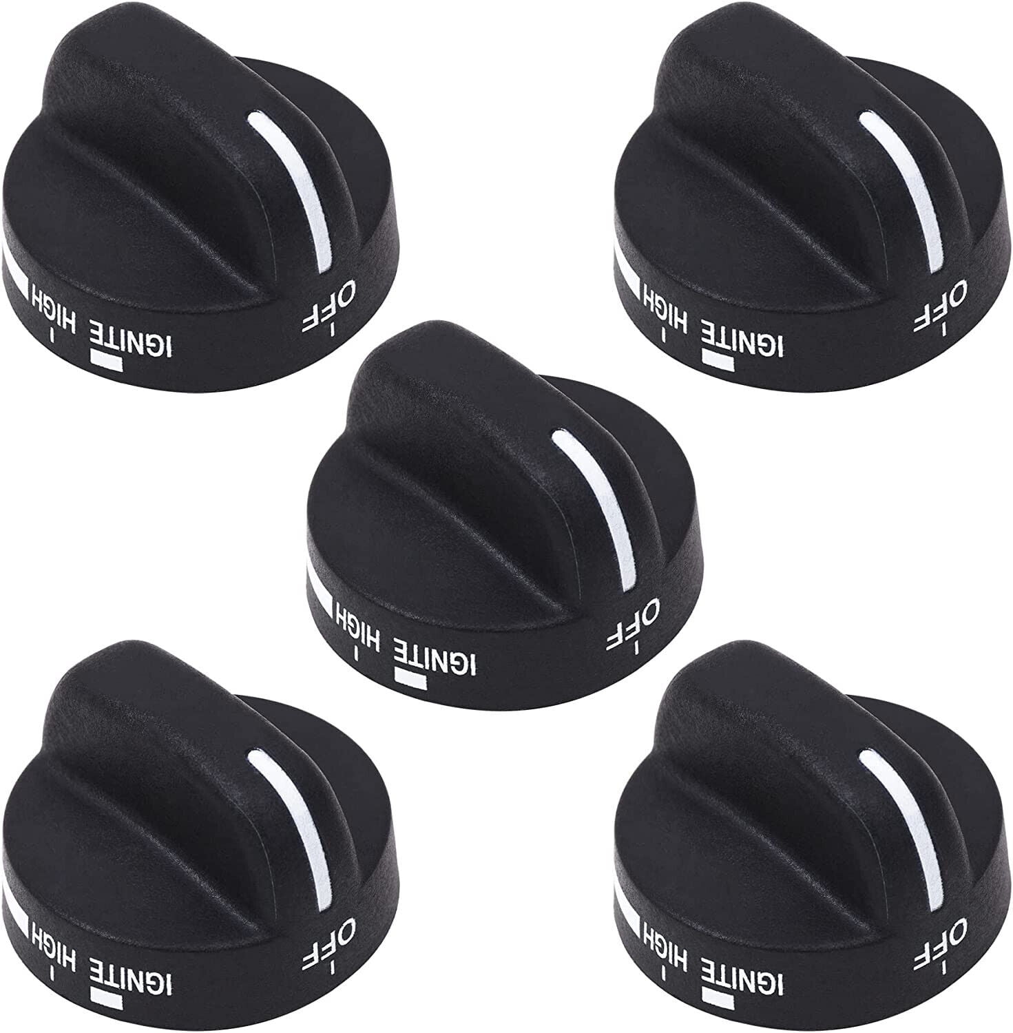 8273103 Range Burner Knob Black for Stove Oven -5 Pack