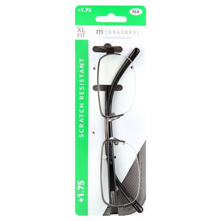 dark glass ELEMENT 【即購入大大大歓迎】 M Readers Men's Linden +1.75 Rectangle Reading Glasses with Case