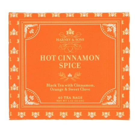 Harney & Sons Hot Cinnamon Spice Tea, 40 Count Teabag Box