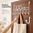 thumbnail image 5 of NOGIS Over The Door Hooks - Sturdy Metal Over Door Hanger Coat Rack with 7 Hooks for Bag, Coat, Towel, Hat, Robes, Scarves, Closet, Fits 1.77" Thick Door (White), 5 of 7