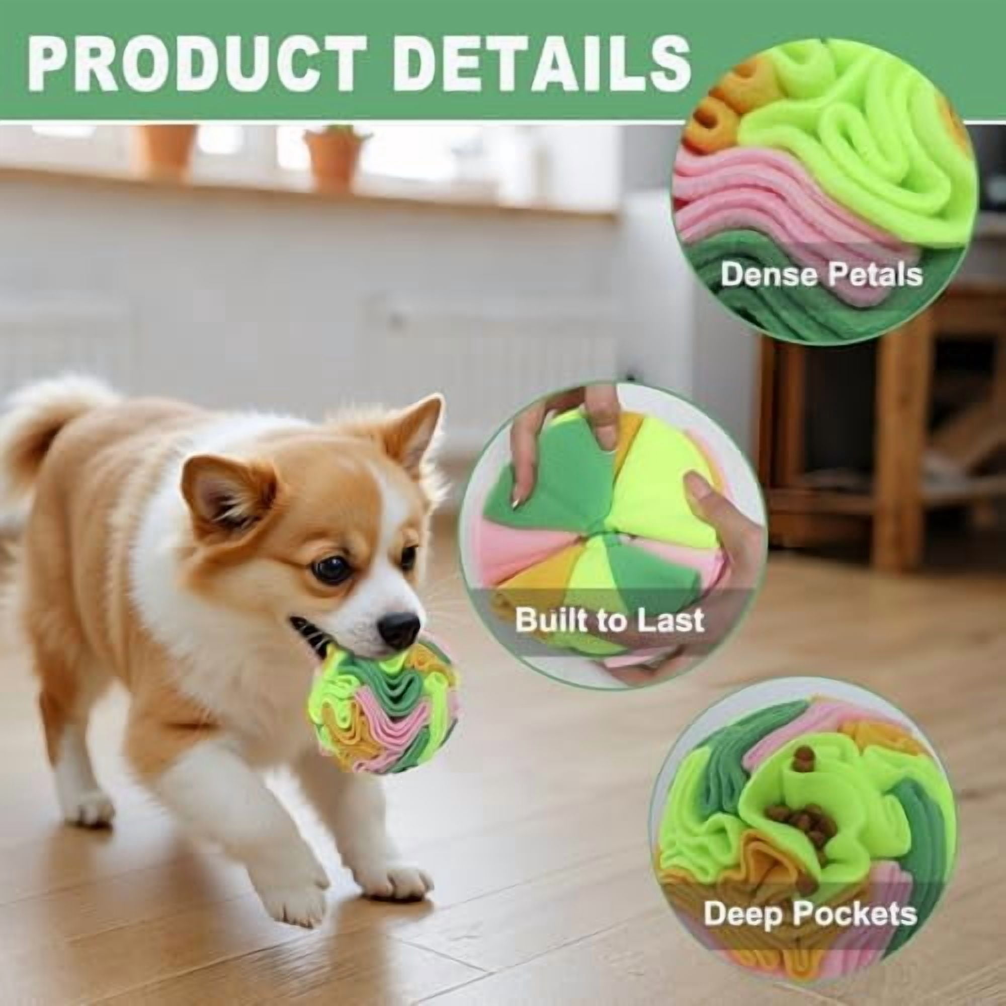 Vibrant Snuffle Ball for Dogs, Playful Color-Mix Slow Feeder Toy, Eye-Catching Interactive Puzzle for Mental Enrichment, Indoor Fun for Small Medium Large Dogs Multi-colored,Medium