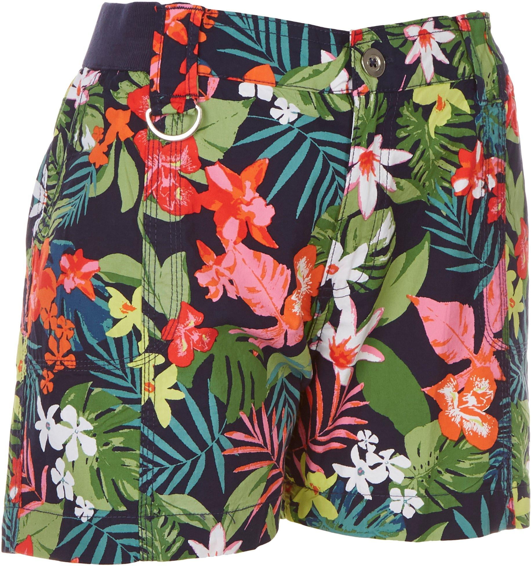 Fresh Womens Tropical Cargo Style Bermuda Shorts 16 Multi - Walmart.com