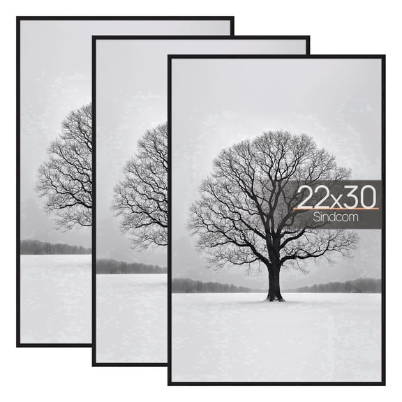 Sindcom 22x30 Picture Frames , Gallery Wall Poster Frames Set of 3 , Black