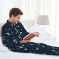 thumbnail image 6 of Haiem Beautiful Butterflies Pattern Men’s Long-sleeve Sleepwear,Sleepwear Set,2-piece Loungewear Set,Soft PJs Comfy Nightwear with Pockets-Medium, 6 of 7