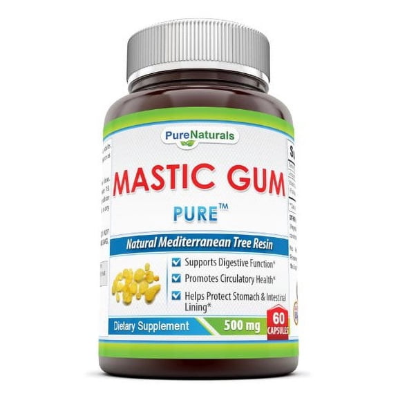 Pure Naturals Mastic Gum Supplement 1000 mg Per Serving 60 Capsules | Non-GMO | Gluten Free | Made in USA