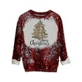 thumbnail image 1 of Blusa informal de manga larga con estampado de Navidad y cuello redondo para mujer Pompotops  gfhjh10597, 1 of 2
