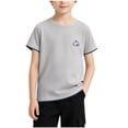 thumbnail image 2 of Muscularfit Boys Athletic Shirts Short Sleeve T Shirts for Boys Golf Shirts Pullover Shirts Gray Graphic Tees Crew Neck First Grade Shirt,10-11 Years, 2 of 9