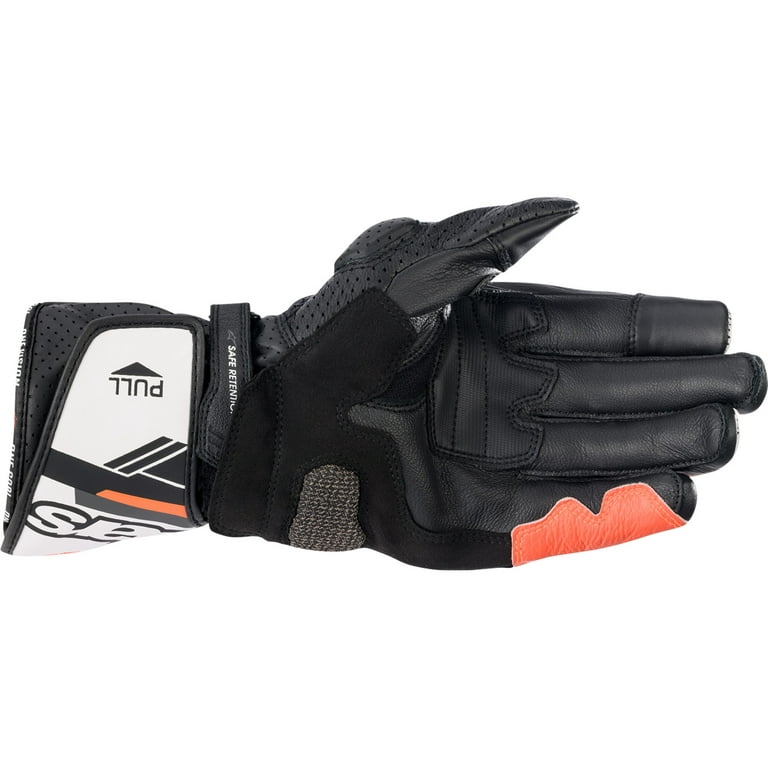 Alpinestars SP-8 V3 Mens Leather Motorcycle Gloves Black/White