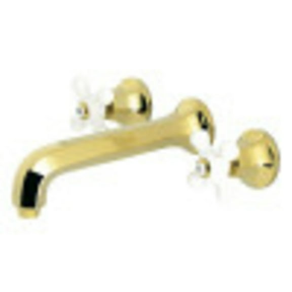Kingston Brass KS4022PX Metropolitan Two-Handle Wall Mount Roman Tub Faucet, Polished Brass