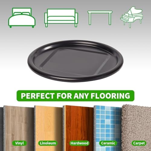 4" Round Carpet Bottom Furniture Caster Cups, Reusable Furniture Sliders for Hardwood Floors, Felt Furniture Pads Coasters to Protect Tile or Laminate Floors from Scratches, Brown/Gray (12 Pack)