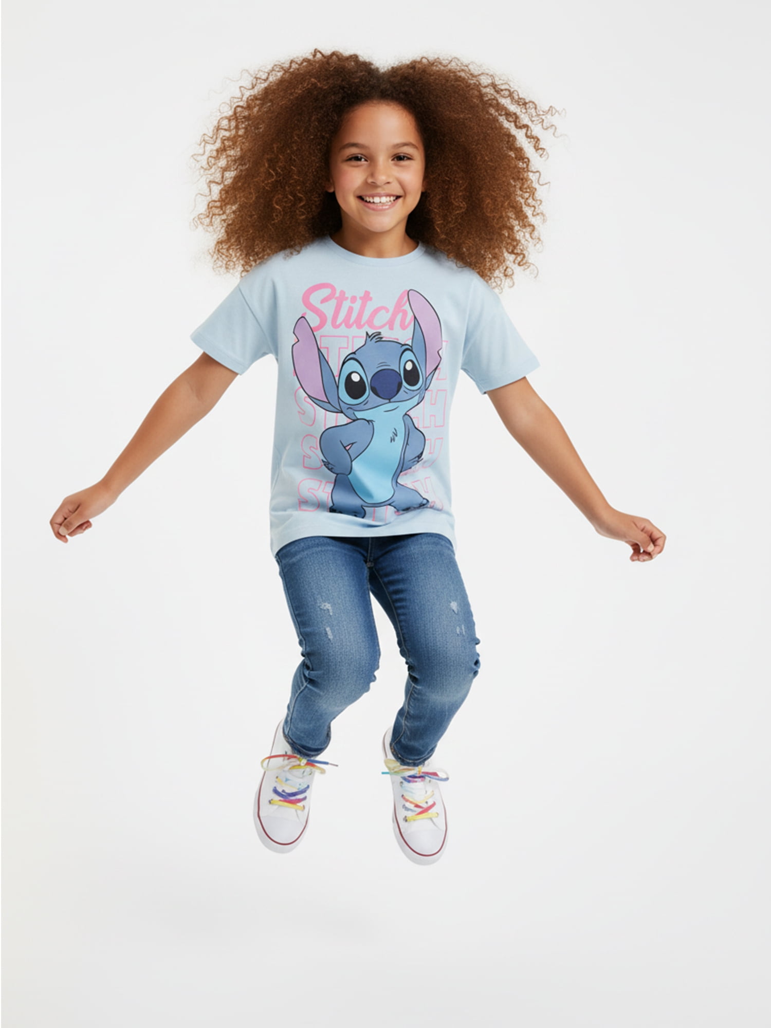 Disney Lilo & Stitch Girls Short Sleeve Graphic T-Shirt, Sizes 4-16 & Plus