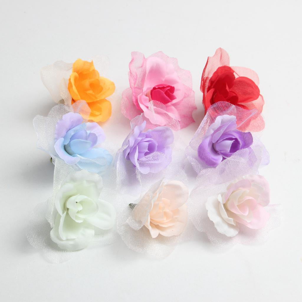 20x Artificial Silk Flower Rose Heads Hat Clothes Wedding DIY Handicraft PICK 
