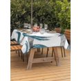 thumbnail image 2 of Outdoor Tablecloth with Umbrella Hole and Zipper, Turquoise Grey Rectangle Table Cloth 52x70 Inch Waterproof Tablecloth, Geometric Circle Modern Abstract Simple Art Picnic Table Cover for Patio, 2 of 7