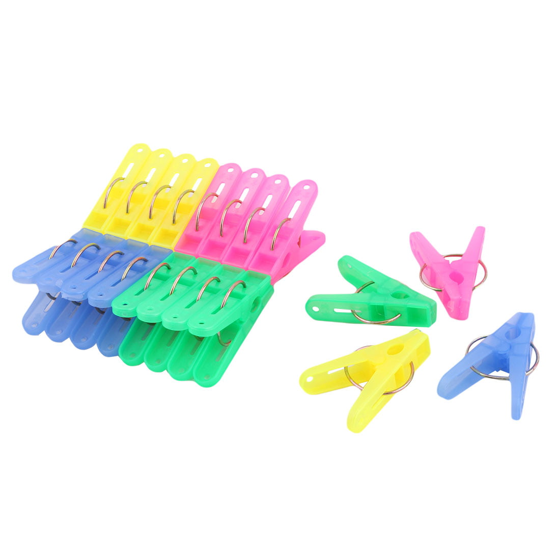 24PCS Plastic Clothes Clips Drying Socks Towel Rack Clamps Holder 