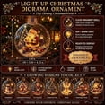 thumbnail image 2 of Glowing Christmas Diorama Ornament Light-Up Holiday Scene with Warm LED, Clear Acrylic Hanging Decor for Tree, 8 Designs, 2 of 9
