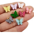 thumbnail image 3 of 12 Pcs Assorted Gold New Tiny Acrylic Butterfly Charms for Jewelry Making Necklace Bracelet Earring Rose Red, 3 of 9