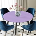 thumbnail image 5 of Elastic Fitted Round Tablecloth, Purple Waterproof Stretch Table Cover for 45"-54" Tables, Modern Pure Lavender Purple Washable Outdoor Tablecloths for Patio, Picnic, Camping, 5 of 9