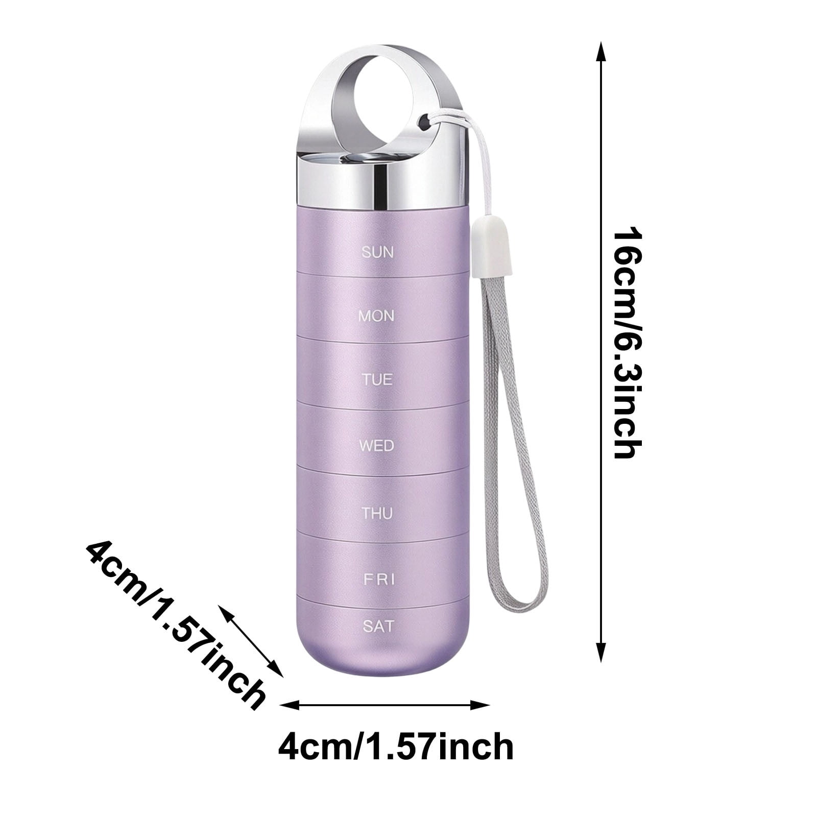Waterproof 7-Day Pill Organizer Portable Travel Weekly Pill Case with Silicone Seal for Daily Medication Vitamins Supplements