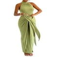 thumbnail image 1 of Twist Front Sleeveless Bodycon Midi Dress for Women, 1 of 8