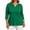 Green-50, variant on Women's Plus Size 3/4 Sleeve V-Neck Tee Casual Solid Color T-Shirt Sizes L-5X