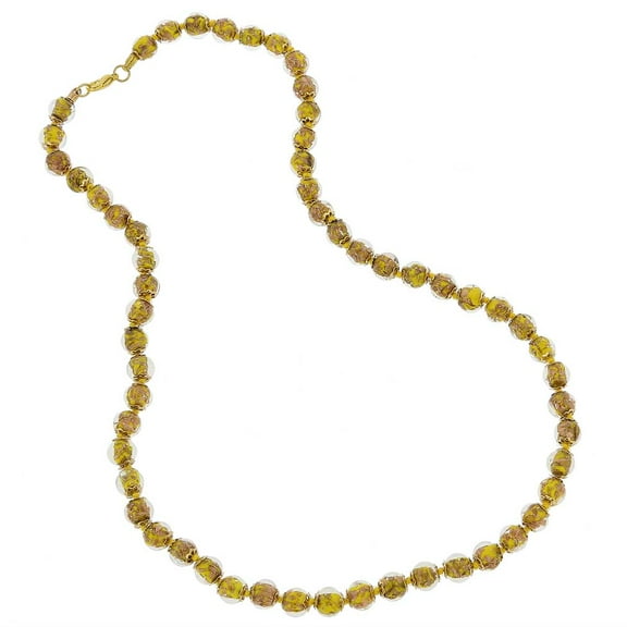 GlassOfVenice Murano Glass Sommerso Long Necklace - Yellow