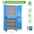 thumbnail image 2 of JAORD Metal Storage Cabinet with 1 Drawer and Pegboards,71" H Top Workbench Mobile Tool Chests Garage Cabinets with 4 Wheels,Tool Cabinets for Home,Office,Shop，Assembly Required, Blue, 2 of 8