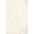 thumbnail image 4 of Bashian H112-WH-4X6-H18 Santa Fe Collection Chevron Contemporary Leather Hand Stitched Area Rug, White - 4 x 6 ft., 4 of 10