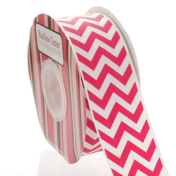 1.5" Shocking Pink Chevron ZigZag Grosgrain Ribbon 25yd