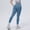 Blue, variant on Women's High Waist Seamless Yoga Pants, Lifting Washed Workout Leggings, Soft Stretch Fitness Running Pants Blue S