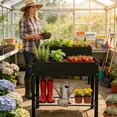 thumbnail image 2 of 2PCS Raised Garden Bed with Legs, Raised Garden Bed with Legs Metal Planter Box, Outdoor Elevated Gar, Outdoor Garden Planter Box Raised Beds with Storage Shelf, 2 of 16