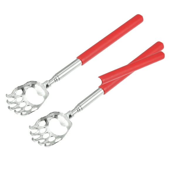 Vocoste Extendable Bear Claw Stainless Steel Back Scratcher for Men and Women Red 2 Pcs