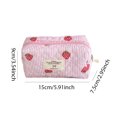thumbnail image 2 of HUISZJ Make Up Bag Quilted Strawberry, Portable Make Up Bag, Zipper Cosmetic Pouch Exquisite Strawberry Design for Travel Makeup Work (S), 2 of 7